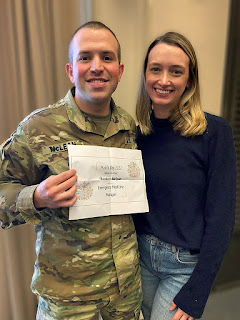 At Match Day 2022, 2nd Lt. McLean (left) was matched to Madigan Army Medical Center at Joint Base Lewis-McChord, WA, to start the next phase of his journey alongside his wife. (Photo credit: 2nd Lt. Theodore McLean)