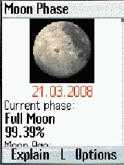 MoonPhase shows the current moon phase, and full/new moon phases on your mobile phone