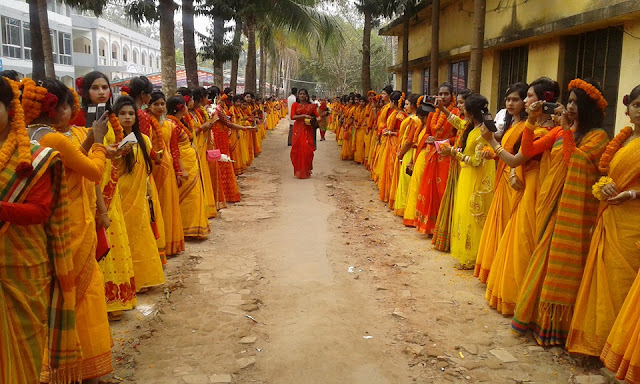 সখীপুর আবাসিক মহিলা কলেজে বসন্ত উৎসব ও মেধাভিত্তিক ছাত্র সংসদের অভিষেক