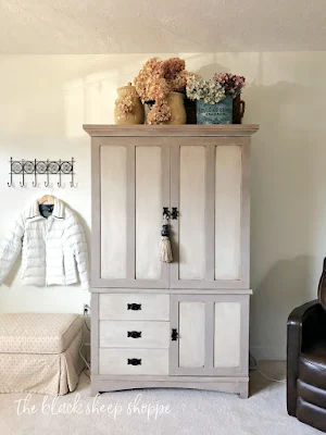 Chalk painted armoire five years later.