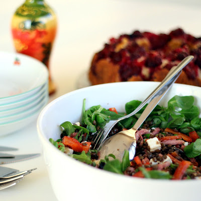 Illustration salade de lentilles à la Grecque