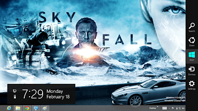 James Bond Sky Fall 007 Windows 8 Theme, Sky Fall 007 Theme For Windows 8