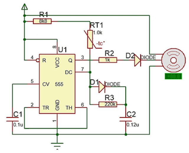 Implementasi sensor NTC dengan Motor Servo