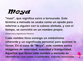 ▷ Significado del nombre Moya