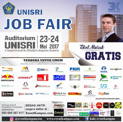 Bursa Kerja Unisri Job Fair Tanggal 23-24 Mei 2017 (Gratis 