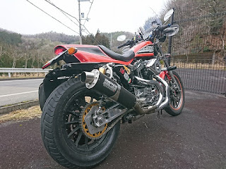 ハーレー,スポーツスター,がるーだ,ターコイズ,ダートラ,883R,sportster,vace&hines,ss2r,カーボンサイレンサー