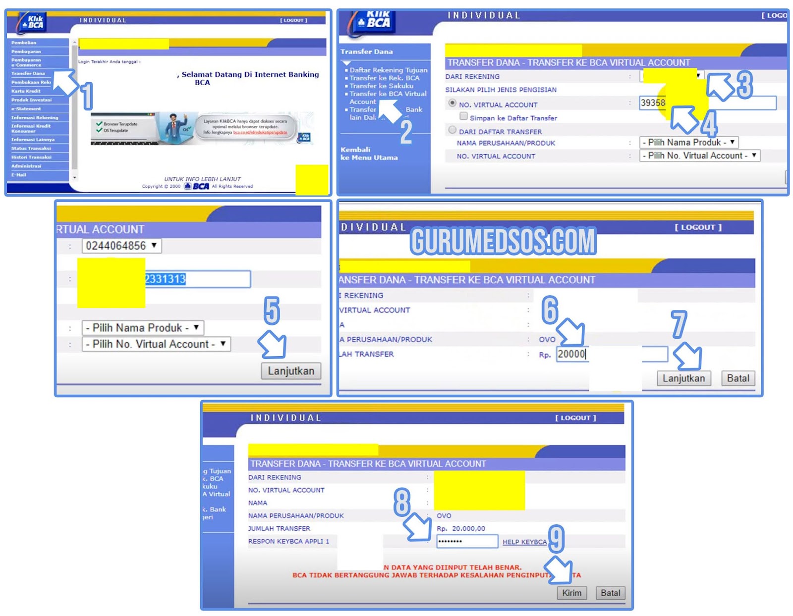 Cara Top Up OVO via Internet Banking BCA