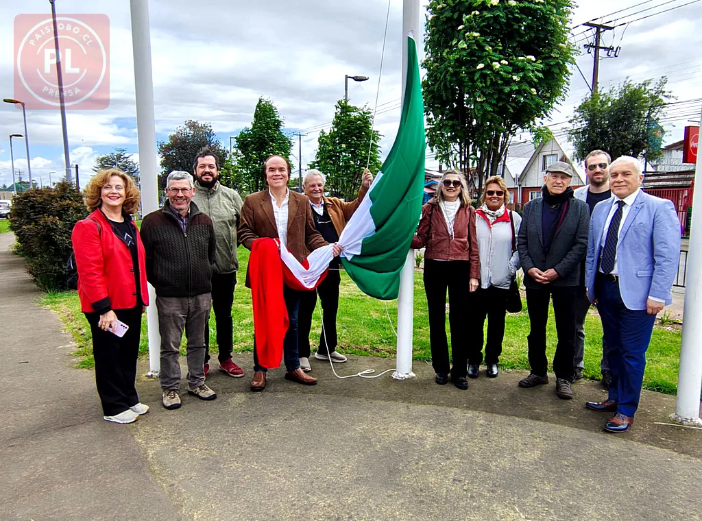 Osorno izó por primera vez la bandera italiana en la Plaza de las Banderas