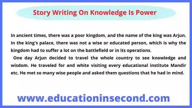 Story Writing On Knowledge Is Power