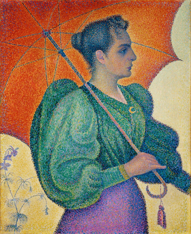 Французский художник Поль Синьяк Paul Signac (1863—1935) Женщина с зонтиком. 1893