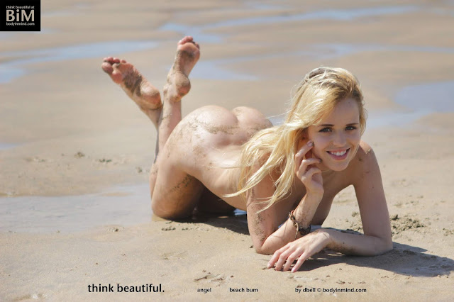 Angel - Beach Bum by BodyInMind - erotic blonde model nude on the beach