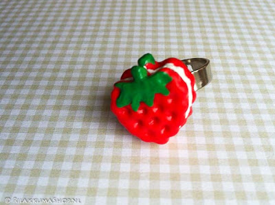 Kawaii Strawberry ring Charms