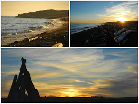 beach sunset from south beach, san juan island