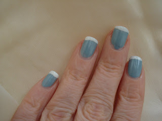 Daily nail of the day french manicure blue shimmer Eyeko Rain