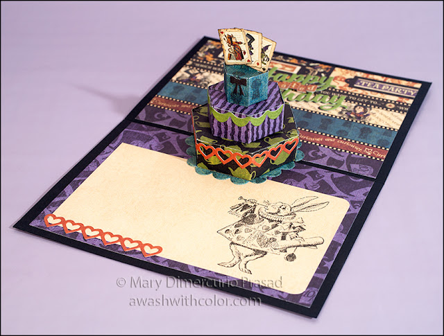 Alice in Wonderland, White Rabbit Pop-up Belated Birthday Card