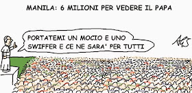 papa francesco, filippine, manila, vignetta, satira