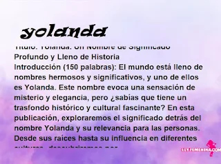 significado del nombre yolanda