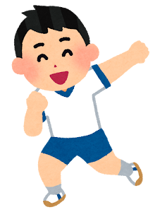 体育でダンスを踊る生徒のイラスト （男の子1）