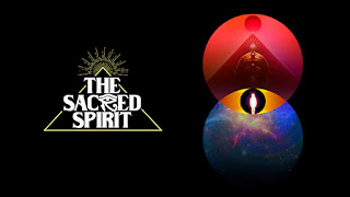 The Sacred Spirit Logo, eye of Horus on a pyramid with a sun behind