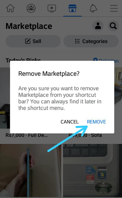 How to Remove or add icons from Facebook App Shortcut bar