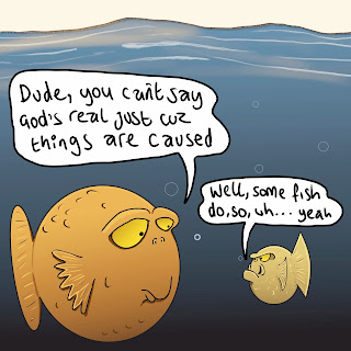 Fish cartoon image of two fishes talking