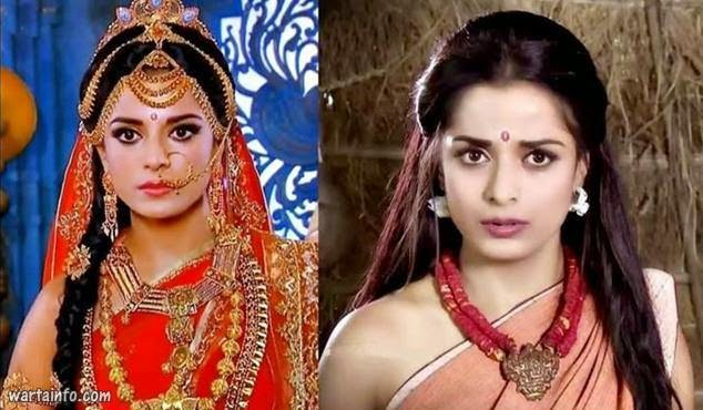 Foto wajah asli Pooja Sharma Artis Seksi India Pemeran Drupadi di Serial Mahabharata ANTV