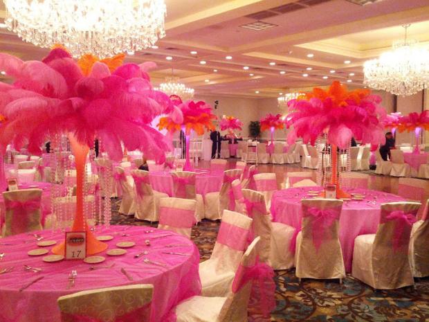 Pink And Black Wedding Centerpieces