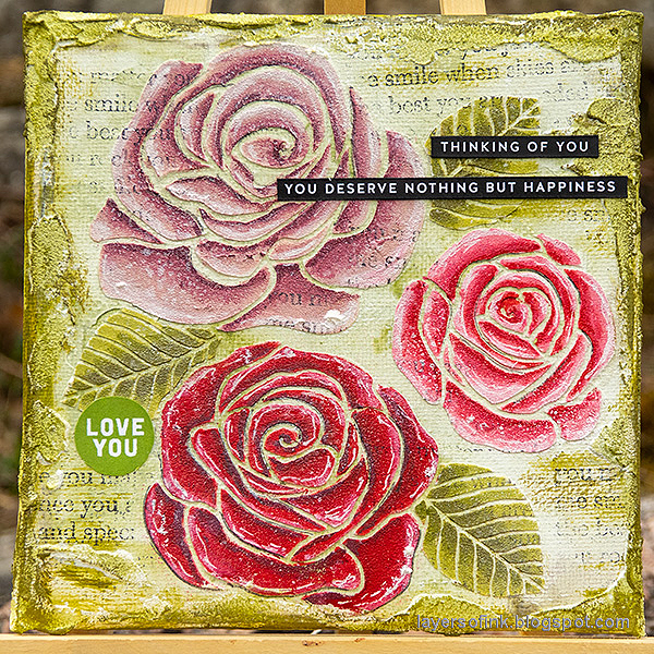 Layers of ink - Mixed Media Rose Canvas Tutorial by Anna-Karin Evaldsson.