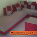 Sofa Minimalis L KAIN BEBAS + 5 Bantal + Meja