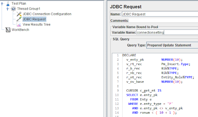 JDBC Request to write SQL Query