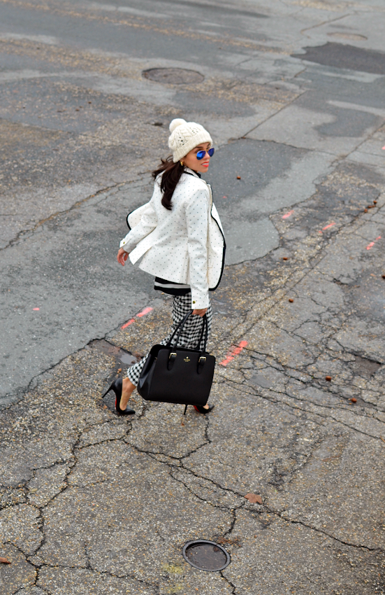 Black and white street style outfit