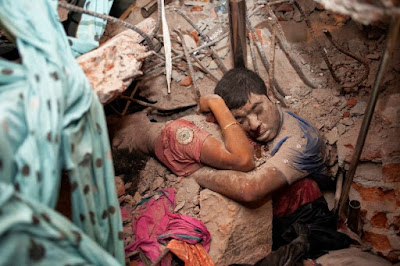 Final Embrace During the collapse of a garment factory in Dhaka,
