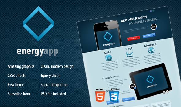 Energy App - Landing Page - Software Technology