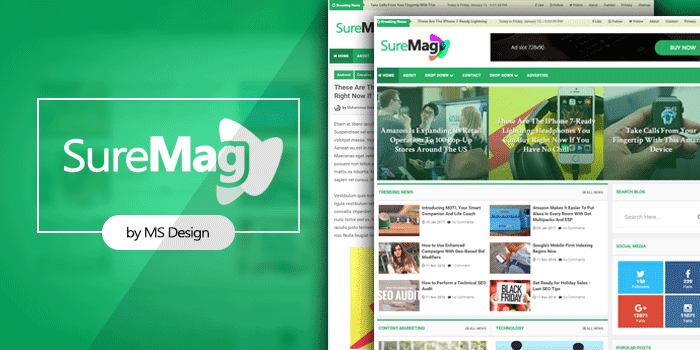 Sure Mag Professional Magazine Blogger Template