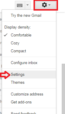 click on the settings icon