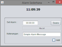 aplikasi Alarm Sederhana di java netbeans