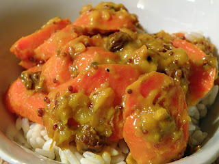 Closeup of Curry showing Spices and Banana Bits