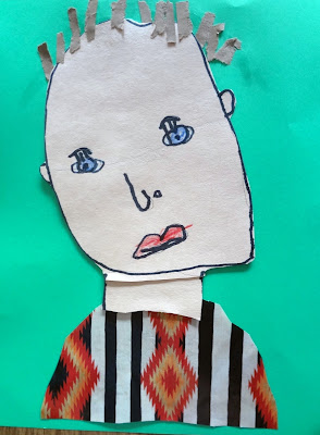 First grade self portraits, kids self portrait lesson, kinder self portraits