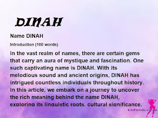 meaning of the name "DINAH"