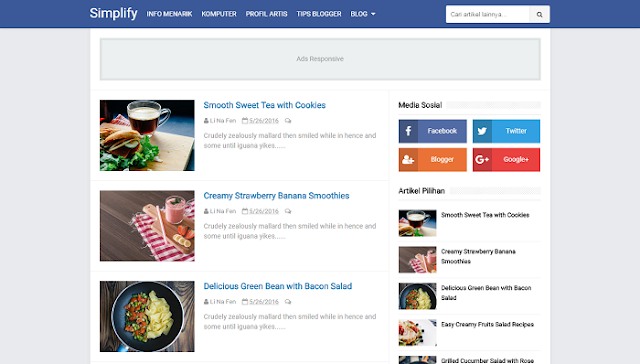 Simplify Blogger Teması