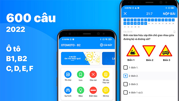 Tải Ôn thi GPLX 600 câu - OTOMOTO mô phỏng B2 về máy b
