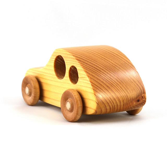 Wood Toy Car, Based on in the Play Pal Collection, Handmade and Finished with Satin Polyurethane and Amber Shellac