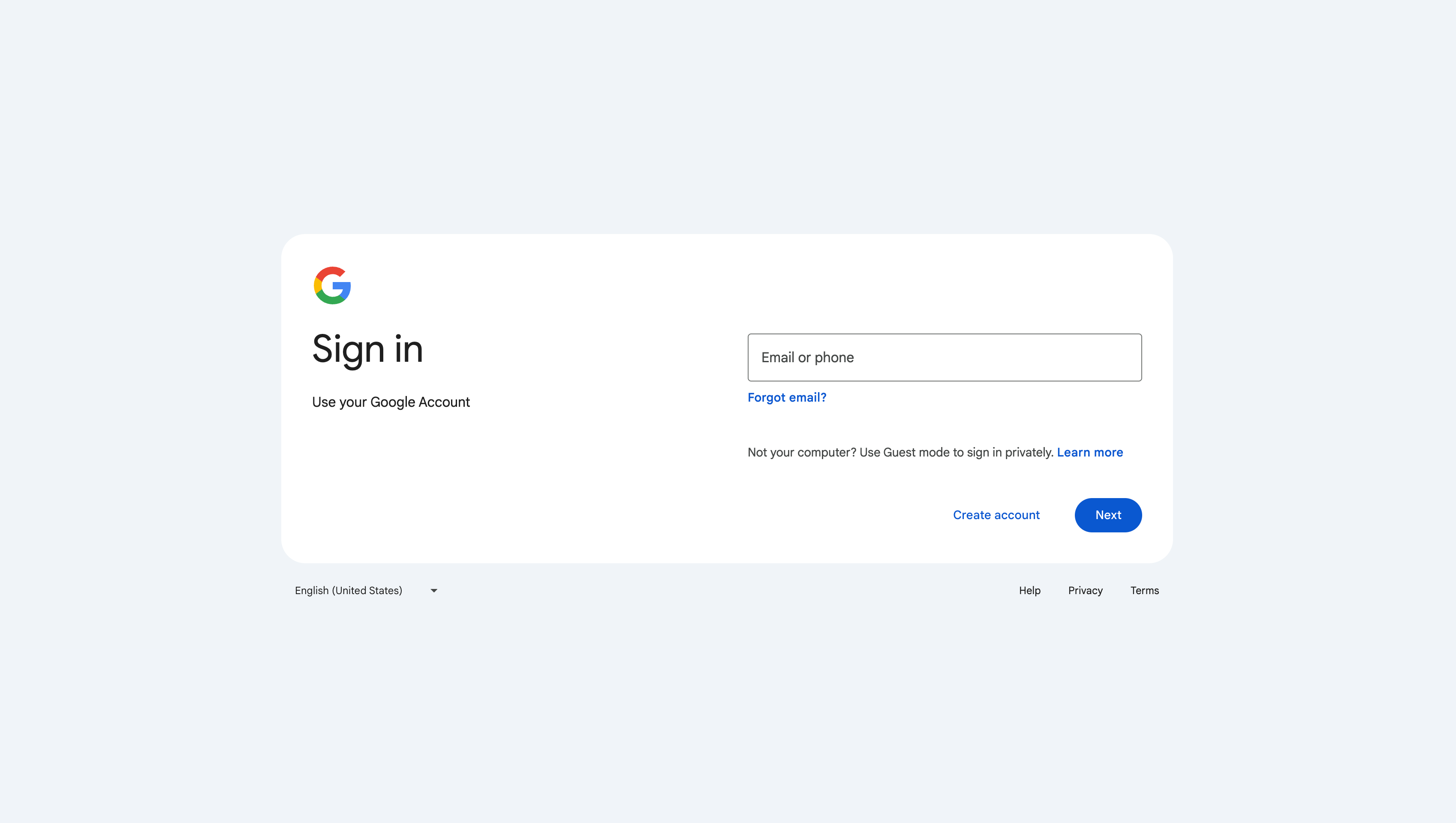 La pagina di accesso all'account Google ha un nuovo design