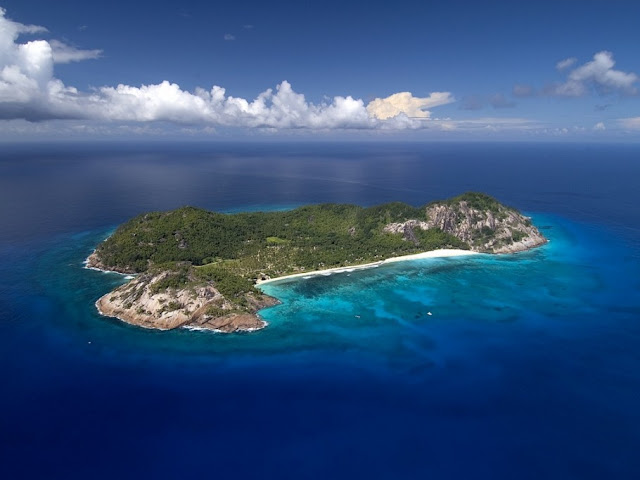 Picture of the private island as seen from the air