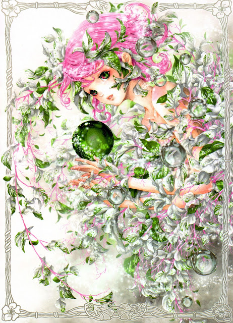 anime girl,green sphere, Tukiji Nao