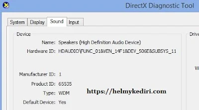 informasi device kartu suara