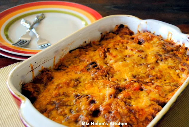 Stacked Enchilada Casserole at Miz Helen's Country Cottage