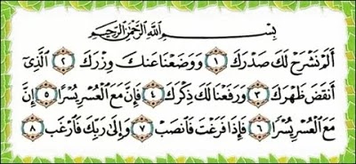 Kelebihan Surah Al Insyirah 