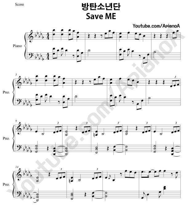 ApianoA Kpop Piano Cover BTS Save ME piano sheets