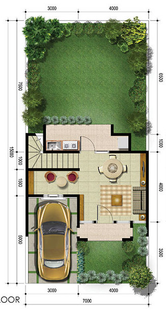 LINGKAR WARNA: 7 Denah rumah minimalis ukuran 7x15 meter 2 ...